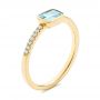 18k Yellow Gold 18k Yellow Gold Aquamarine And Diamond Fashion Ring - Three-Quarter View -  105400 - Thumbnail