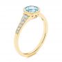 18k Yellow Gold 18k Yellow Gold Aquamarine And Diamond Fashion Ring - Three-Quarter View -  106026 - Thumbnail