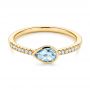 14k Yellow Gold 14k Yellow Gold Aquamarine And Diamond Fashion Ring - Flat View -  105399 - Thumbnail