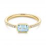 18k Yellow Gold 18k Yellow Gold Aquamarine And Diamond Fashion Ring - Flat View -  105400 - Thumbnail