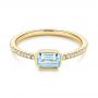 18k Yellow Gold 18k Yellow Gold Aquamarine And Diamond Fashion Ring - Flat View -  105400 - Thumbnail