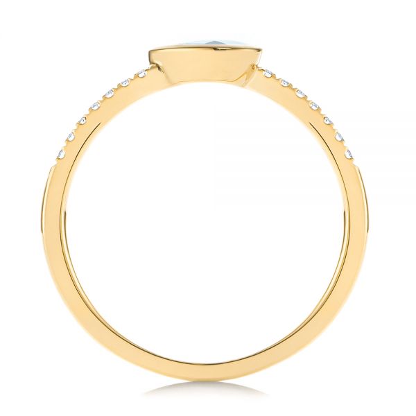 14k Yellow Gold 14k Yellow Gold Aquamarine And Diamond Fashion Ring - Front View -  105399
