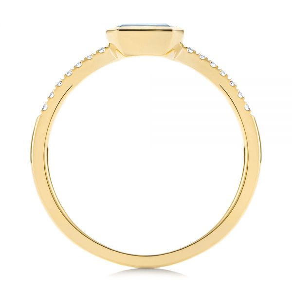 14k Yellow Gold 14k Yellow Gold Aquamarine And Diamond Fashion Ring - Front View -  105400