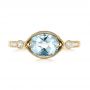 18k Yellow Gold 18k Yellow Gold Aquamarine And Diamond Fashion Ring - Top View -  103766 - Thumbnail