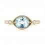 14k Yellow Gold 14k Yellow Gold Aquamarine And Diamond Fashion Ring - Top View -  103766 - Thumbnail