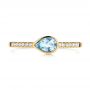 14k Yellow Gold 14k Yellow Gold Aquamarine And Diamond Fashion Ring - Top View -  105399 - Thumbnail