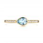 18k Yellow Gold 18k Yellow Gold Aquamarine And Diamond Fashion Ring - Top View -  105399 - Thumbnail