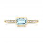 18k Yellow Gold 18k Yellow Gold Aquamarine And Diamond Fashion Ring - Top View -  105400 - Thumbnail
