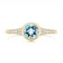 14k Yellow Gold 14k Yellow Gold Aquamarine And Diamond Fashion Ring - Top View -  106026 - Thumbnail