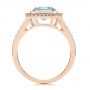 14k Rose Gold 14k Rose Gold Aquamarine And Diamond Halo Fashion Ring - Front View -  105976 - Thumbnail