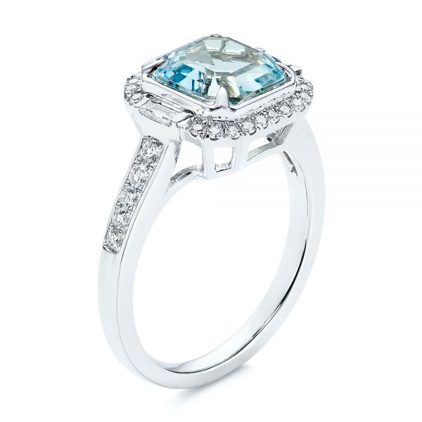 Aquamarine and Diamond Halo Fashion Ring - reference design