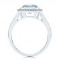 18k White Gold 18k White Gold Aquamarine And Diamond Halo Fashion Ring - Front View -  105976 - Thumbnail