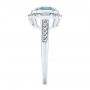  Platinum Platinum Aquamarine And Diamond Halo Fashion Ring - Side View -  105976 - Thumbnail