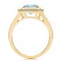 18k Yellow Gold 18k Yellow Gold Aquamarine And Diamond Halo Fashion Ring - Front View -  105976 - Thumbnail