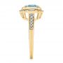 14k Yellow Gold 14k Yellow Gold Aquamarine And Diamond Halo Fashion Ring - Side View -  105976 - Thumbnail