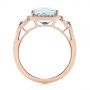 18k Rose Gold 18k Rose Gold Aquamarine And Diamond Halo Ring - Front View -  105011 - Thumbnail