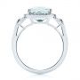 18k White Gold 18k White Gold Aquamarine And Diamond Halo Ring - Front View -  105011 - Thumbnail