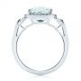  Platinum Platinum Aquamarine And Diamond Halo Ring - Front View -  105011 - Thumbnail