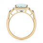 18k Yellow Gold 18k Yellow Gold Aquamarine And Diamond Halo Ring - Front View -  105011 - Thumbnail