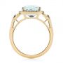 14k Yellow Gold 14k Yellow Gold Aquamarine And Diamond Halo Ring - Front View -  105011 - Thumbnail