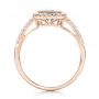 14k Rose Gold 14k Rose Gold Aquamarine And Diamond Halo Split Shank Ring - Front View -  101940 - Thumbnail
