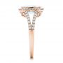 14k Rose Gold 14k Rose Gold Aquamarine And Diamond Halo Split Shank Ring - Side View -  101940 - Thumbnail