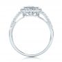  Platinum Platinum Aquamarine And Diamond Halo Split Shank Ring - Front View -  101940 - Thumbnail