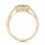 14k Yellow Gold 14k Yellow Gold Aquamarine And Diamond Halo Split Shank Ring - Front View -  101940 - Thumbnail