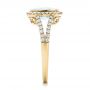 14k Yellow Gold 14k Yellow Gold Aquamarine And Diamond Halo Split Shank Ring - Side View -  101940 - Thumbnail