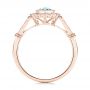 14k Rose Gold 14k Rose Gold Aquamarine And Diamond Halo Vintage-inspired Ring - Front View -  103172 - Thumbnail