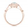 14k Rose Gold 14k Rose Gold Aquamarine And Diamond Halo Vintage-inspired Ring - Front View -  103172 - Thumbnail