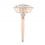 18k Rose Gold 18k Rose Gold Aquamarine And Diamond Halo Vintage-inspired Ring - Side View -  103172 - Thumbnail