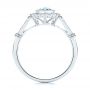 14k White Gold Aquamarine And Diamond Halo Vintage-inspired Ring - Front View -  103172 - Thumbnail