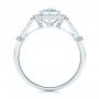 14k White Gold Aquamarine And Diamond Halo Vintage-inspired Ring - Front View -  103172 - Thumbnail