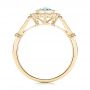 14k Yellow Gold 14k Yellow Gold Aquamarine And Diamond Halo Vintage-inspired Ring - Front View -  103172 - Thumbnail