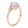 14k Rose Gold 14k Rose Gold Aquamarine And Diamond Ring - Three-Quarter View -  100454 - Thumbnail