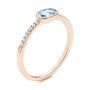 18k Rose Gold 18k Rose Gold Aquamarine And Diamond Ring - Three-Quarter View -  106570 - Thumbnail