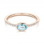 14k Rose Gold 14k Rose Gold Aquamarine And Diamond Ring - Flat View -  106570 - Thumbnail