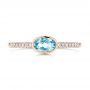 14k Rose Gold 14k Rose Gold Aquamarine And Diamond Ring - Top View -  106570 - Thumbnail