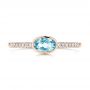 18k Rose Gold 18k Rose Gold Aquamarine And Diamond Ring - Top View -  106570 - Thumbnail