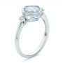 14k White Gold Aquamarine And Diamond Ring - Three-Quarter View -  100454 - Thumbnail