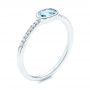 Aquamarine And Diamond Ring - Three-Quarter View -  106570 - Thumbnail