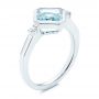 18k White Gold 18k White Gold Aquamarine And Diamond Ring - Three-Quarter View -  106612 - Thumbnail