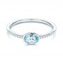Aquamarine And Diamond Ring - Flat View -  106570 - Thumbnail