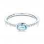 14k White Gold 14k White Gold Aquamarine And Diamond Ring - Flat View -  106570 - Thumbnail