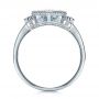 14k White Gold Aquamarine And Diamond Ring - Front View -  100454 - Thumbnail