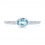  Platinum Platinum Aquamarine And Diamond Ring - Top View -  106570 - Thumbnail