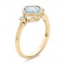 14k Yellow Gold 14k Yellow Gold Aquamarine And Diamond Ring - Three-Quarter View -  100454 - Thumbnail