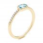 18k Yellow Gold 18k Yellow Gold Aquamarine And Diamond Ring - Three-Quarter View -  106570 - Thumbnail