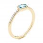 18k Yellow Gold 18k Yellow Gold Aquamarine And Diamond Ring - Three-Quarter View -  106570 - Thumbnail